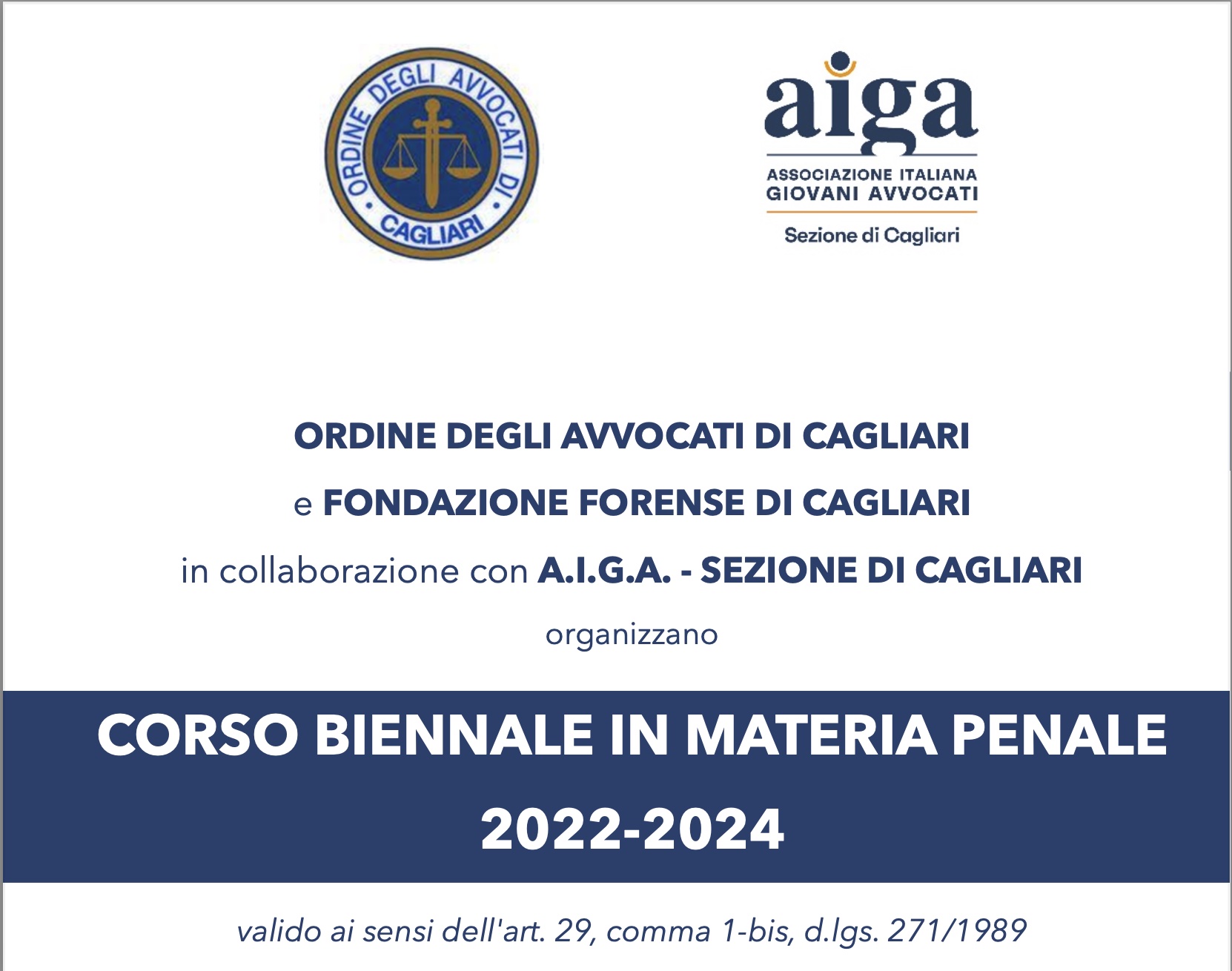 CORSO BIENNALE IN MATERIA PENALE  2022-2024