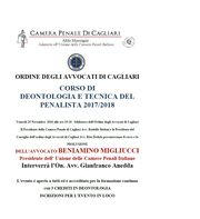 CAMERE PENALI -CORSO DI DEONTOLOGIA E TECNICA DEL PENALISTA 2017 - 2018